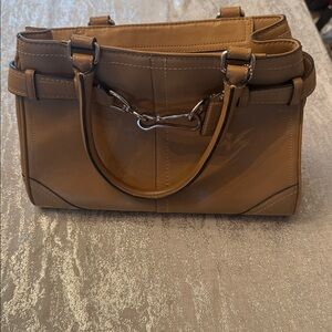 Coach Brown Leather Satchel with Horsebit Detail